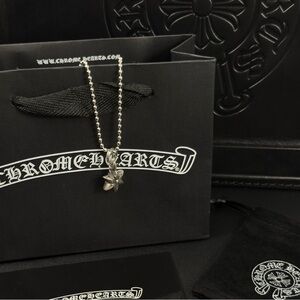 Chrome Hearts Star Pendant 20 Inch Ball Chain Necklace 925 Silver